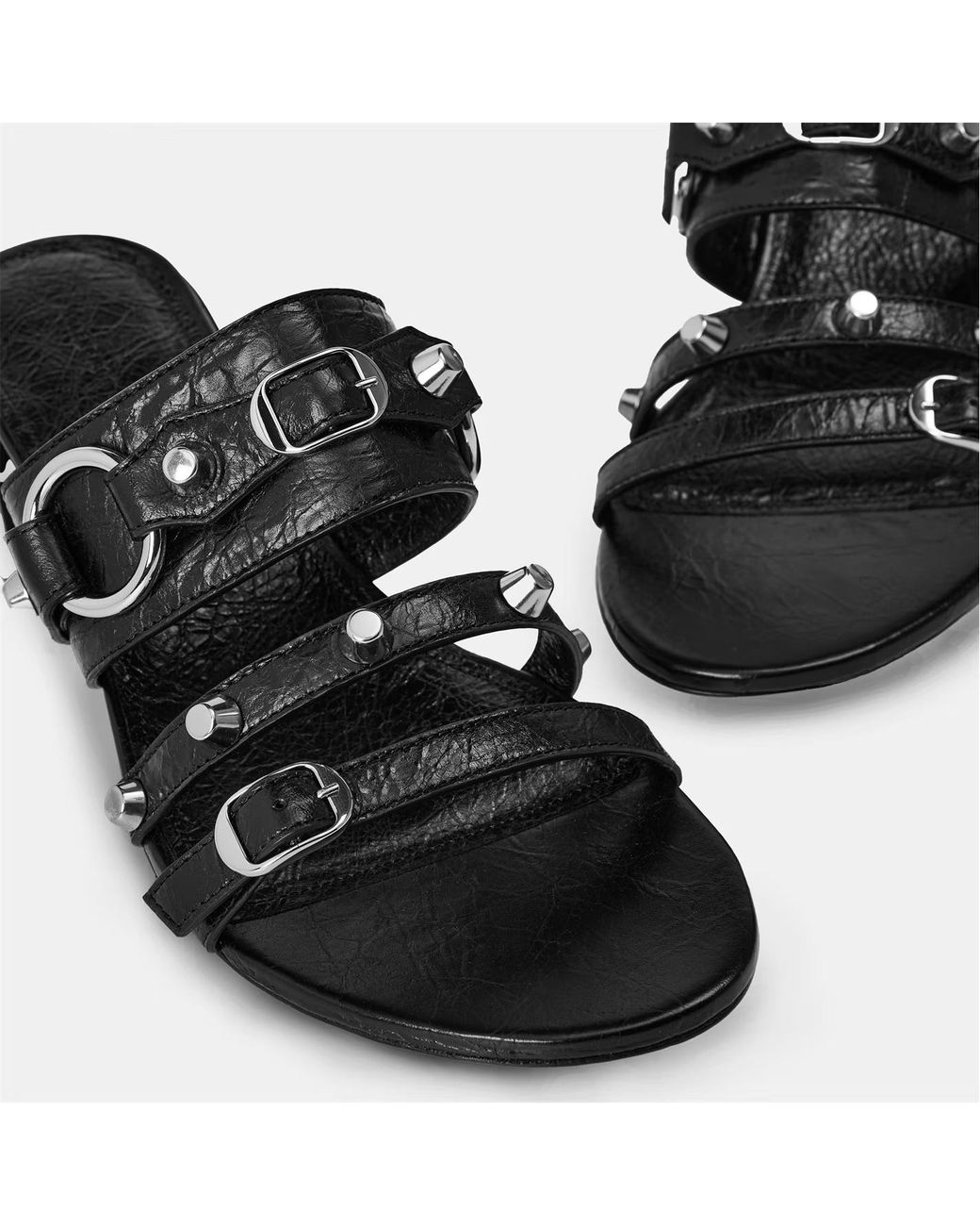 Balenciaga Black Buckle Detail High-Heeled Sandals