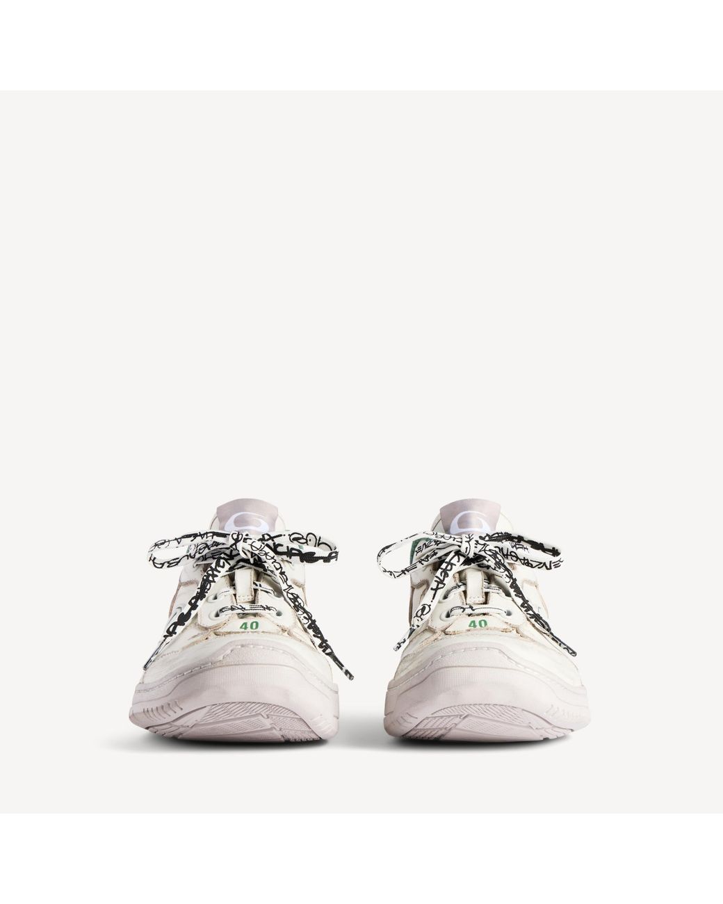 Balenciaga White Hamptons Medium Worn-Out Sneakers for men