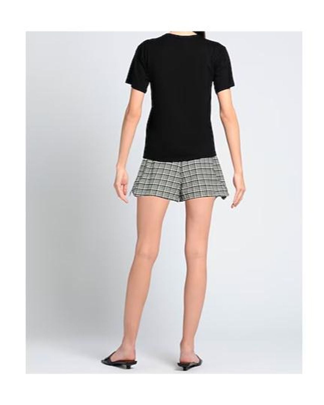 Ganni Gray Plaid Shorts