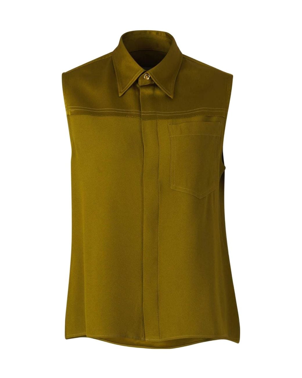 AMI Green Buttoned Sleeveless Shirt