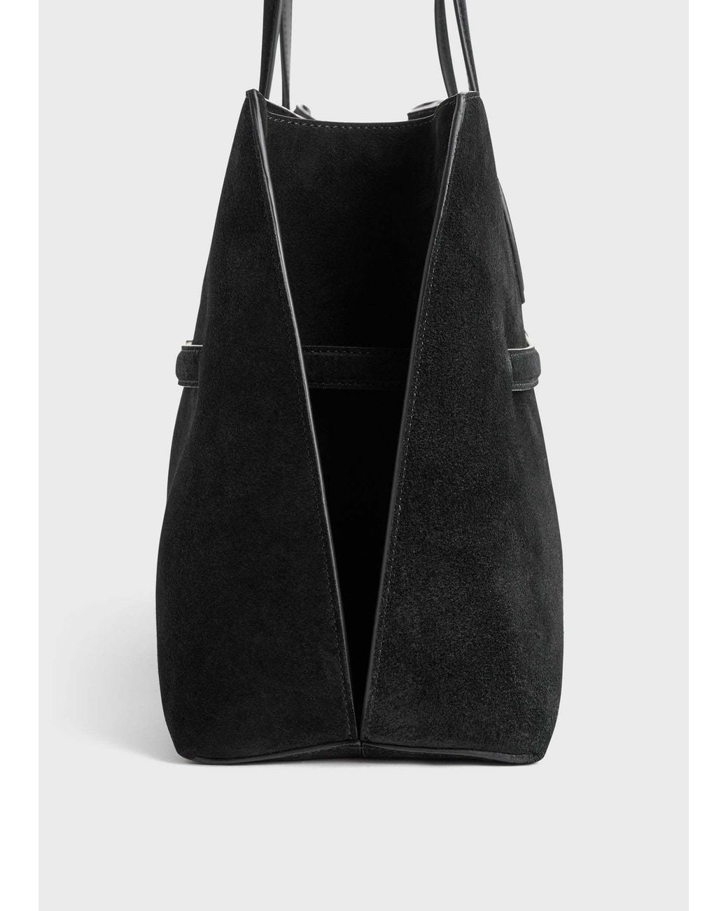 Totême Black Totême Logo Embossed Lounge Tote Bag