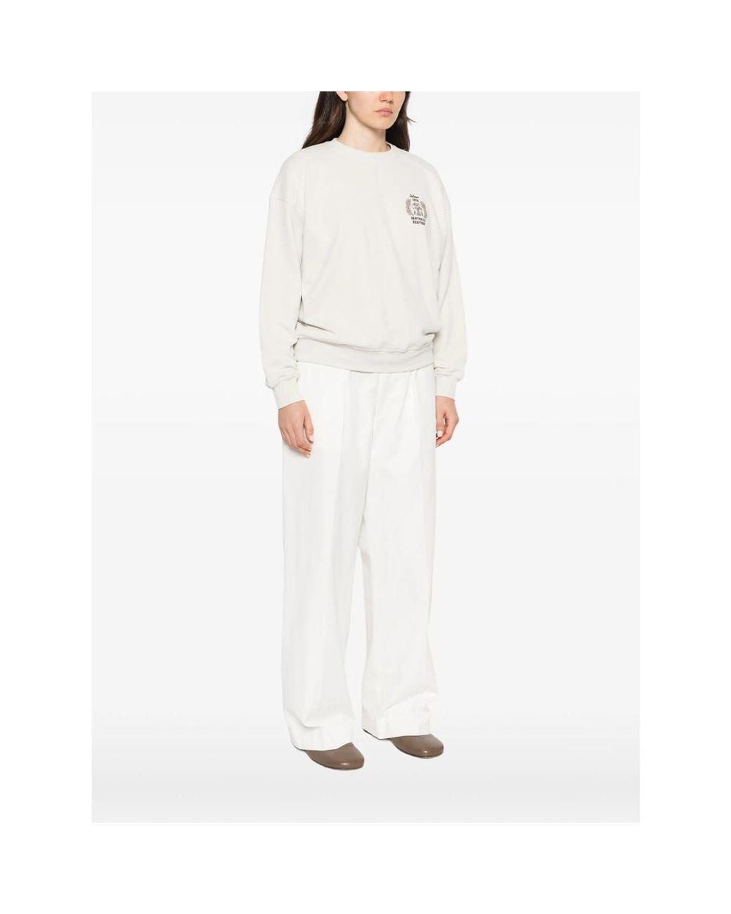 Brunello Cucinelli White Long-Sleeve Sweatshirt