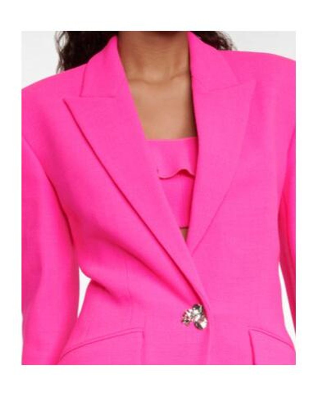 David Koma Pink Embellished Virgin Wool Blazer