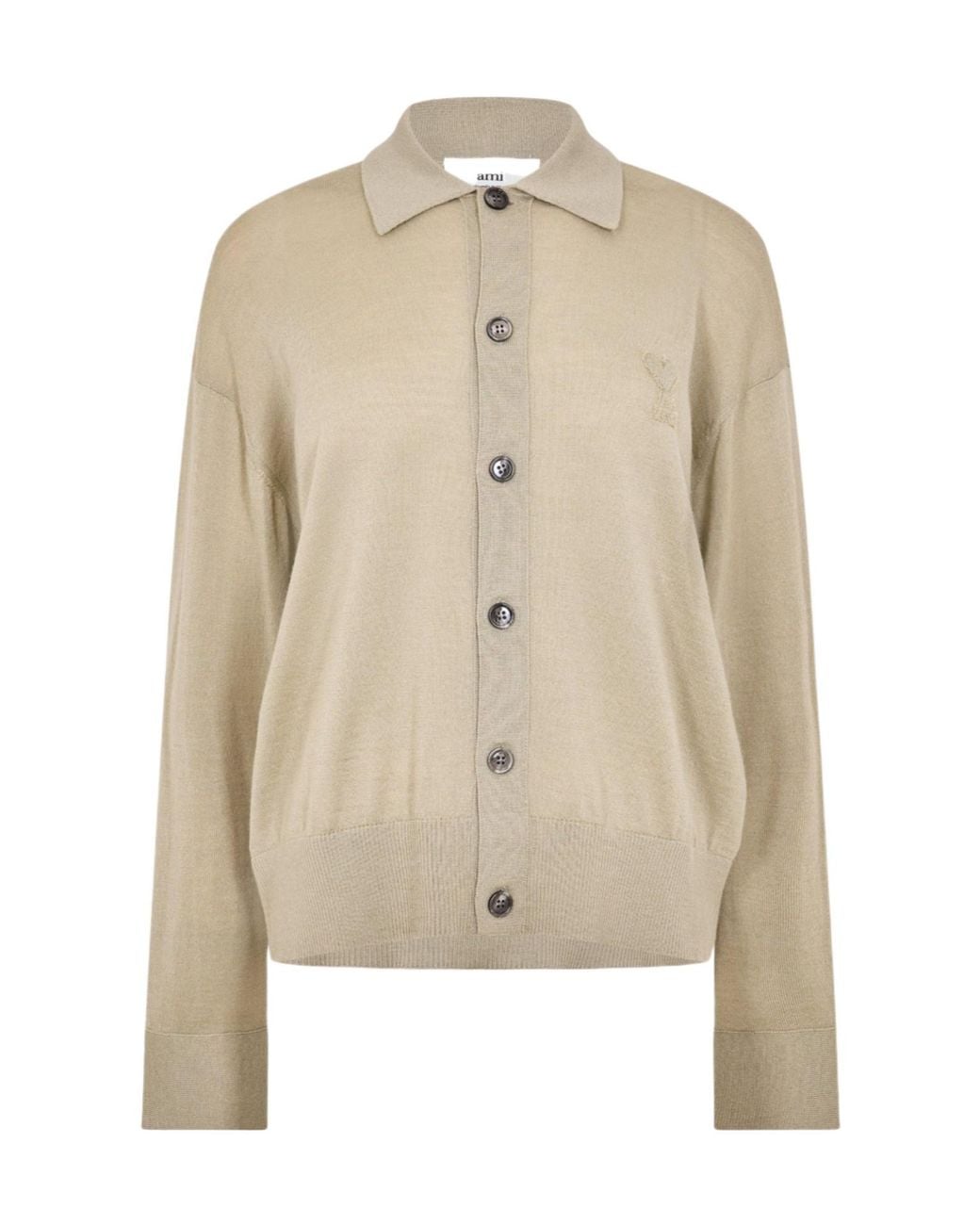 AMI Natural Solid Color Fashion Knitted Top