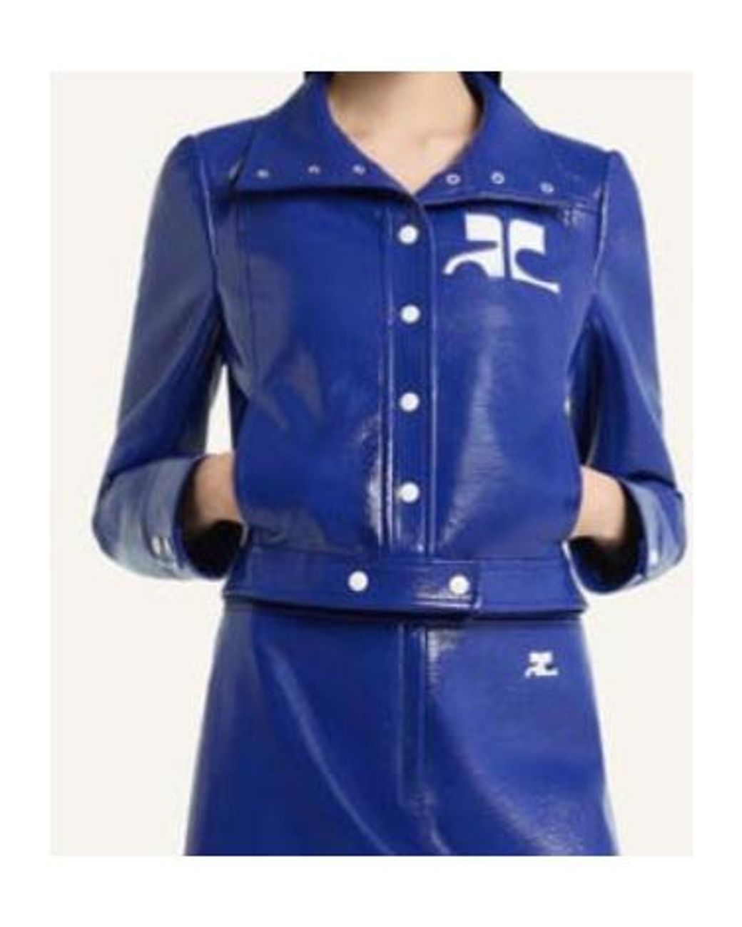 Courreges Blue Reedition Vinyl Jacket