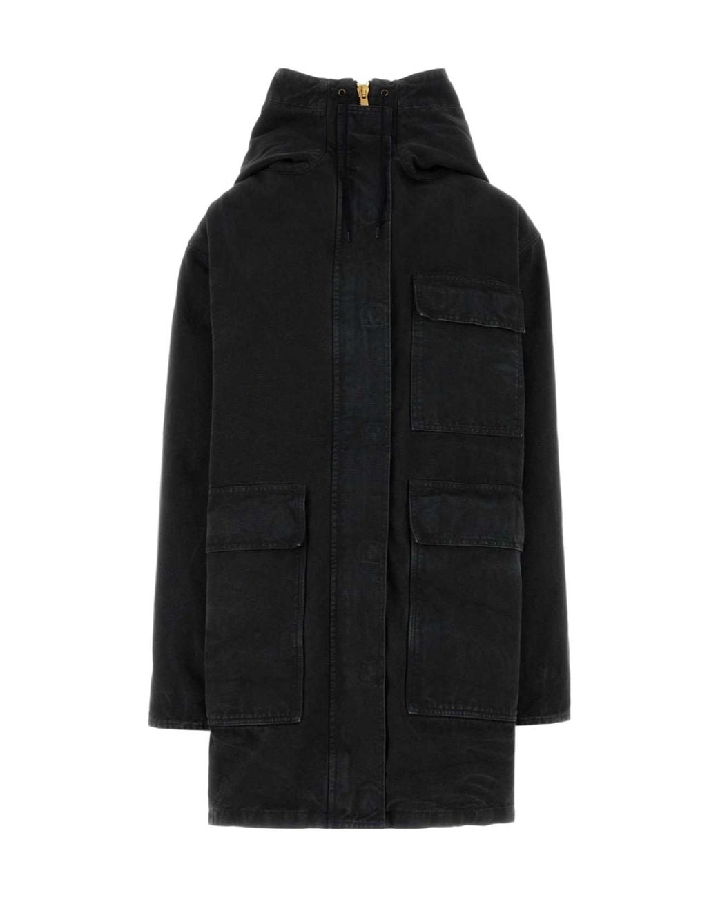Prada Black Hooded Denim Jacket