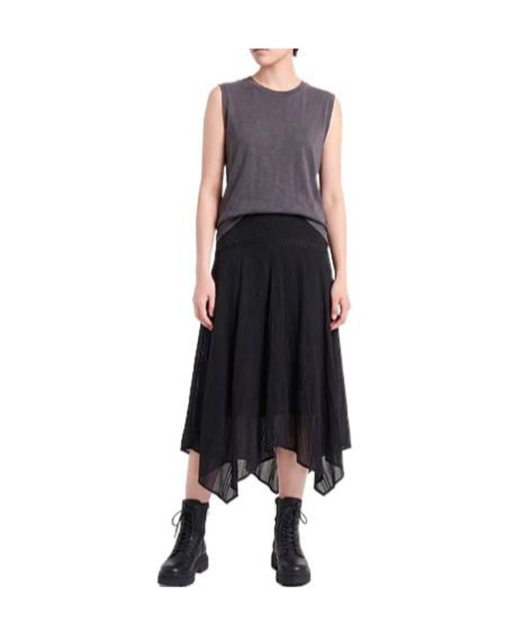 Isabel Marant Black Solid Embroidered Umbrella Skirt