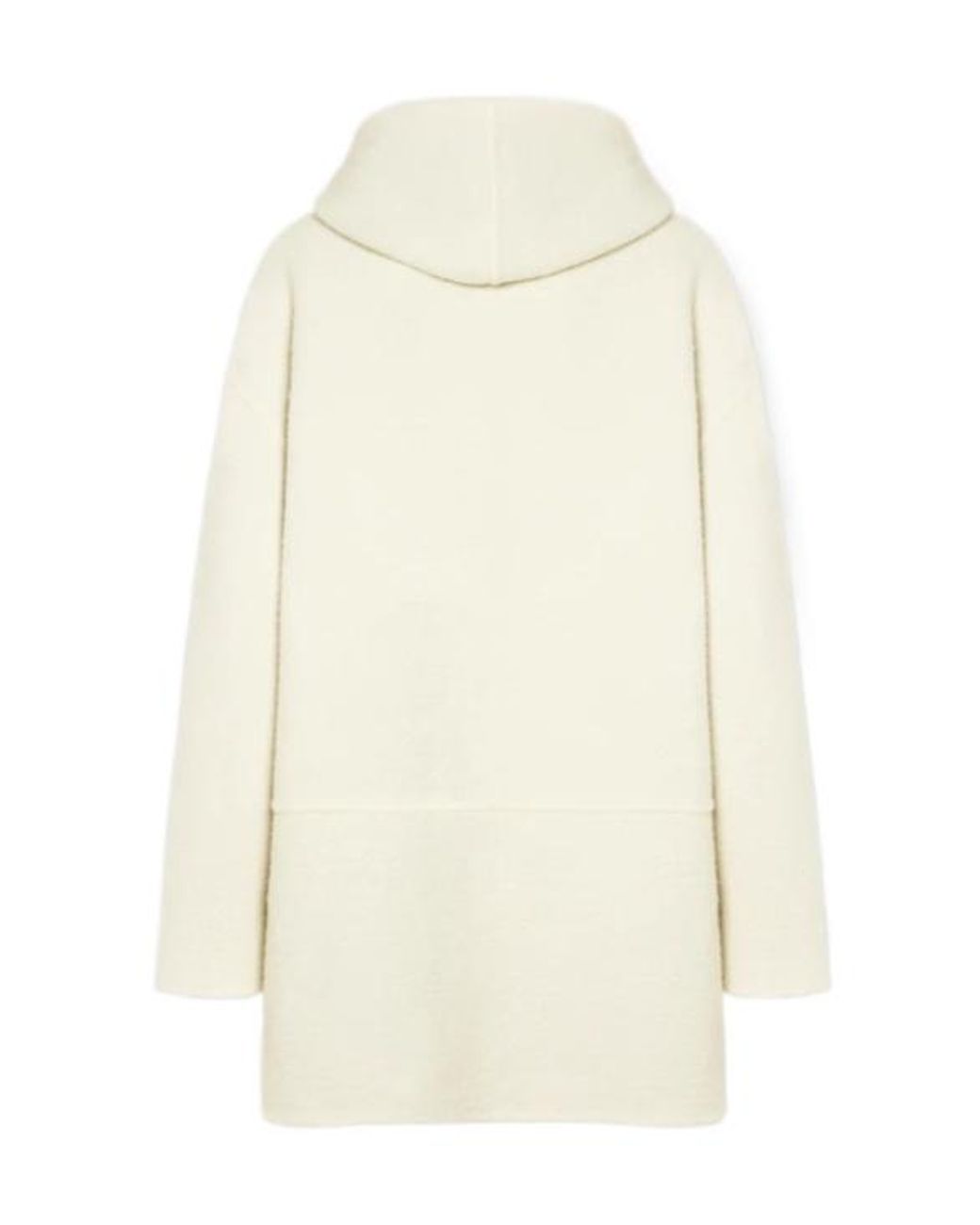 Malo White Zip-Up Hooded Coat