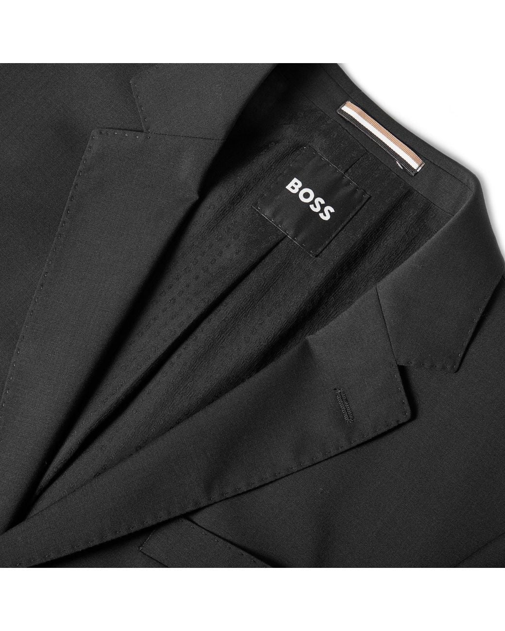 Boss Blue Single-Breasted Notch Lapel Business Suit Jacket for men