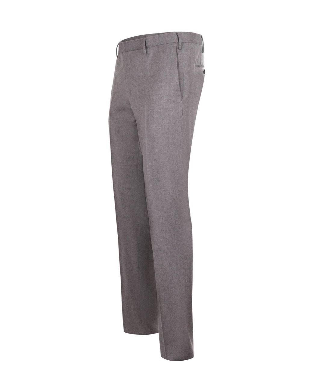 Pt Pantaloni Gray Pt Torino Skinny Flannel Trousers for men