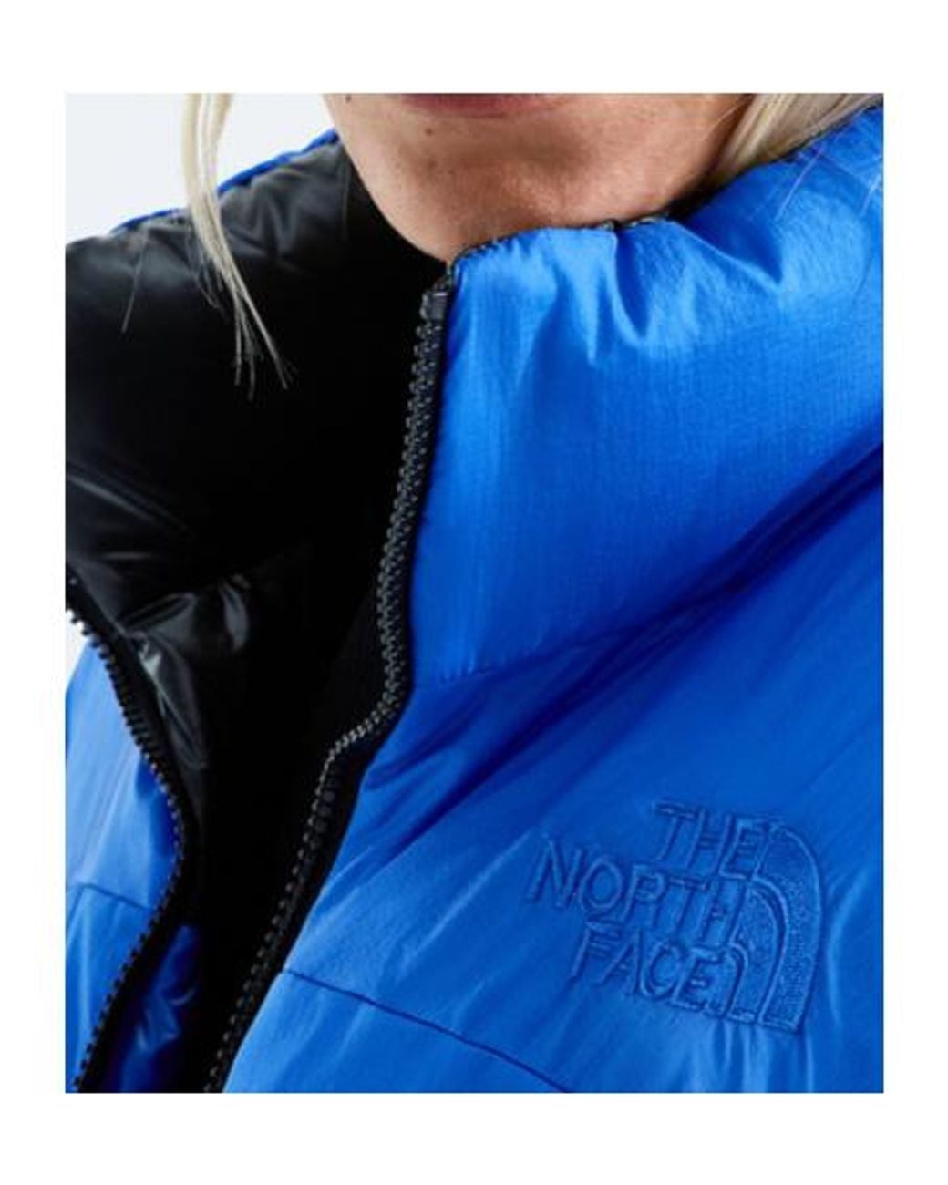 The North Face Blue Colorblock Puffer Down Jacket