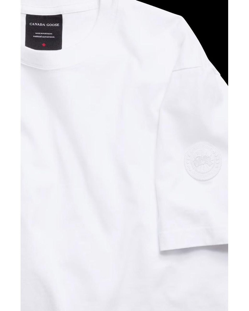 Canada Goose White Novo T-Shirt Tonal Label for men