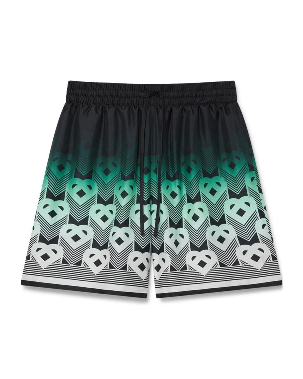 Casablanca Green Gradient Monogram Satin Shorts for men