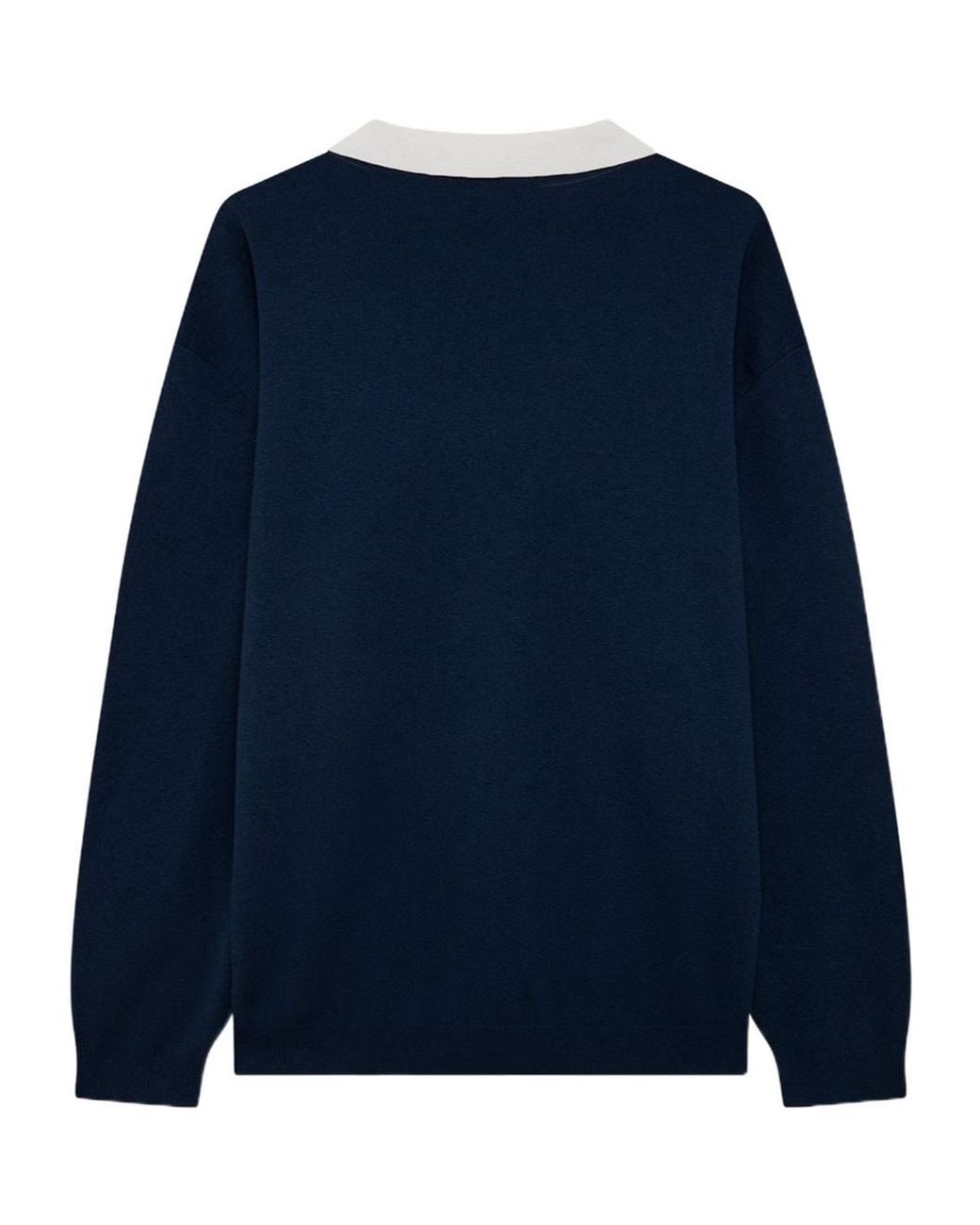 Autry Blue Contrast Collar Knitted Sweater for men
