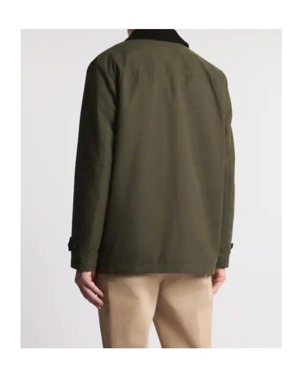 Fay Green Morning Raincoat With Velvet Collar for men