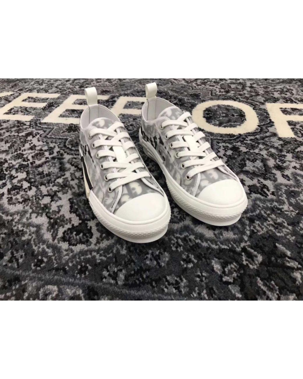 Dior White B23 League Low-Top Sneaker for men