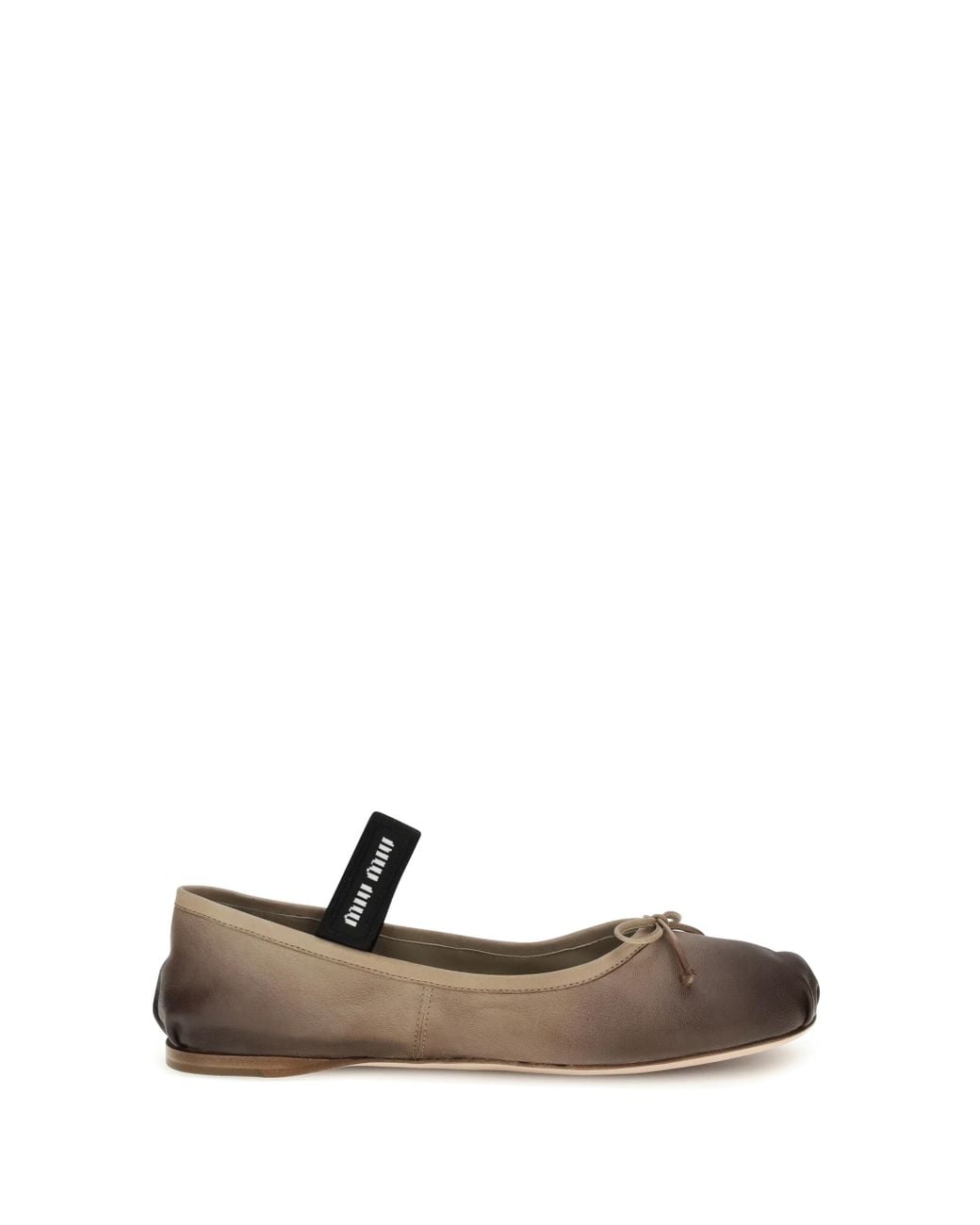 Miu Miu White Leather Ballerinas
