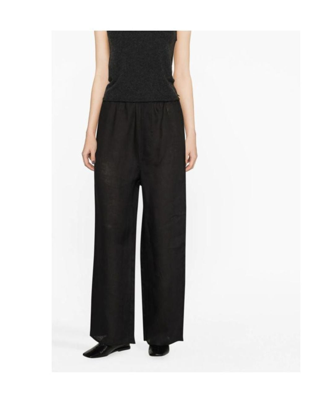 Baserange Black Elastic Waist Casual Pants