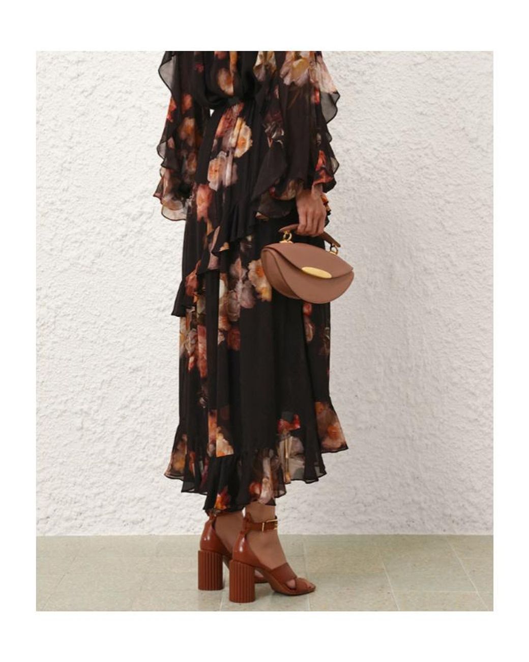 Zimmermann Black Hypnotic Asymmetric Midi Skirt