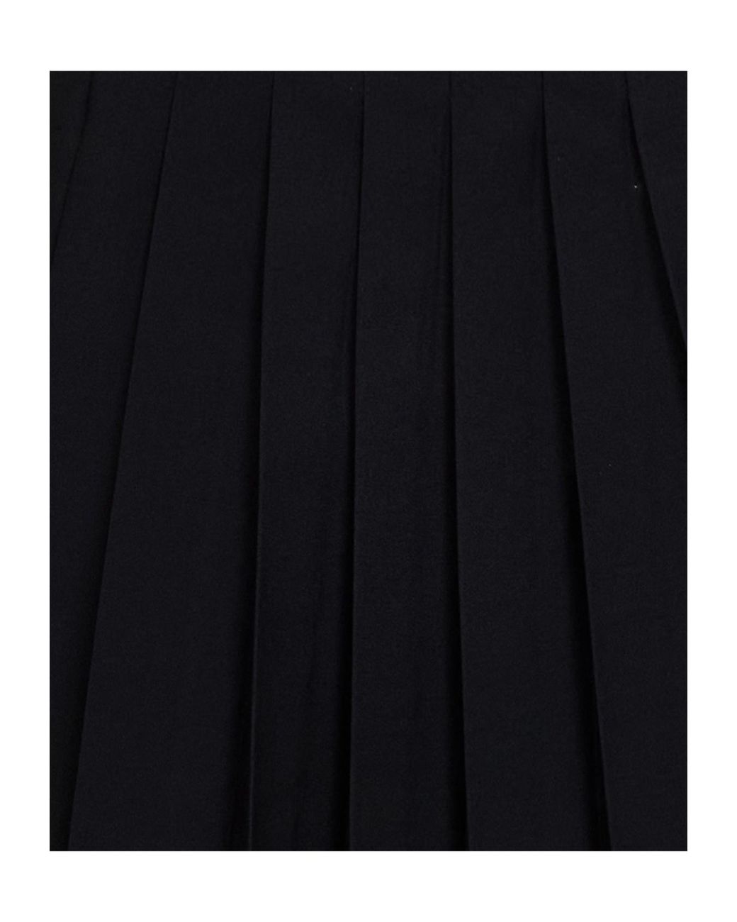 MM6 by Maison Margiela Black Raw-Edge Pleated Skirt
