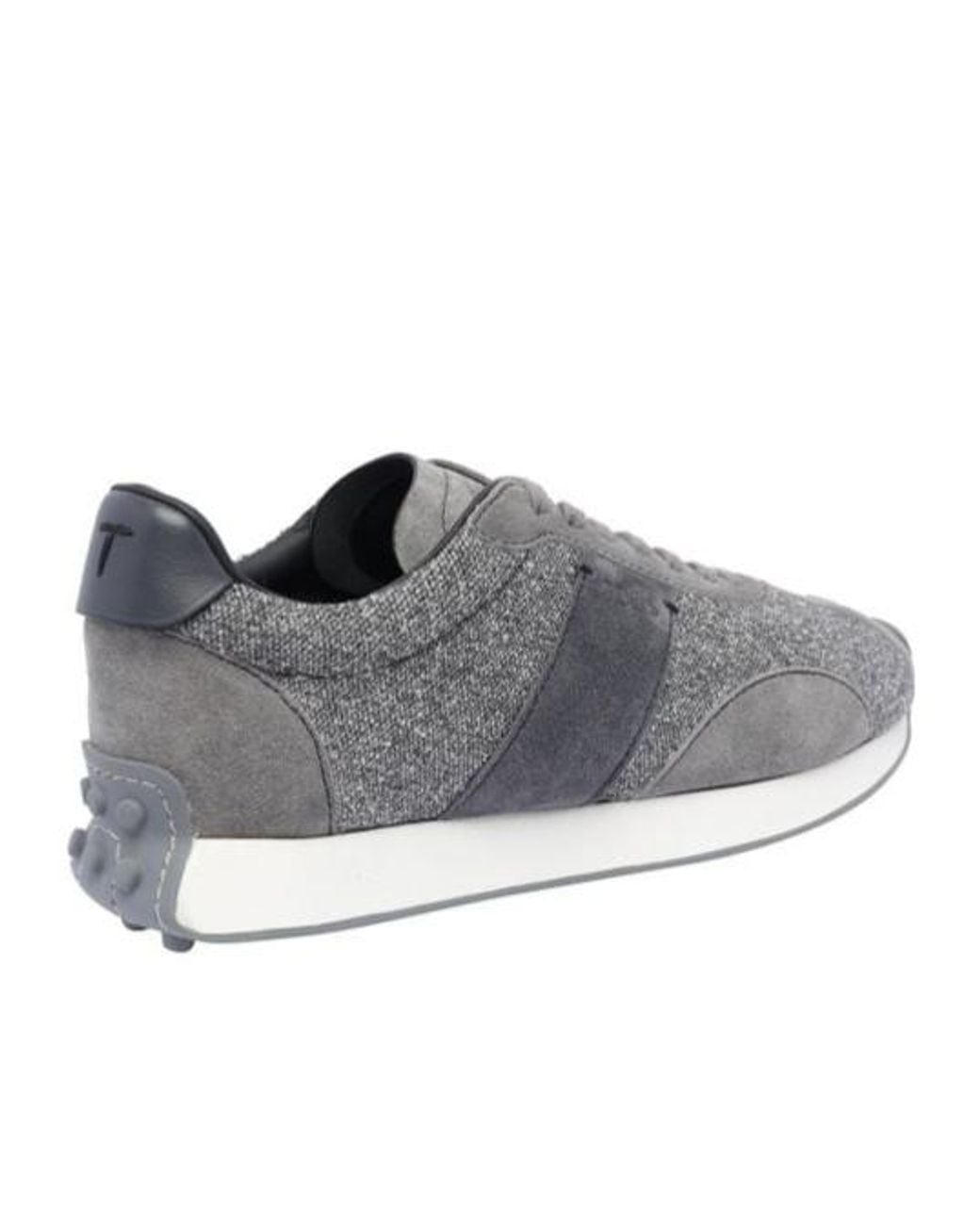 Tod's Gray Logo Embroidered Panelled Sneakers for men