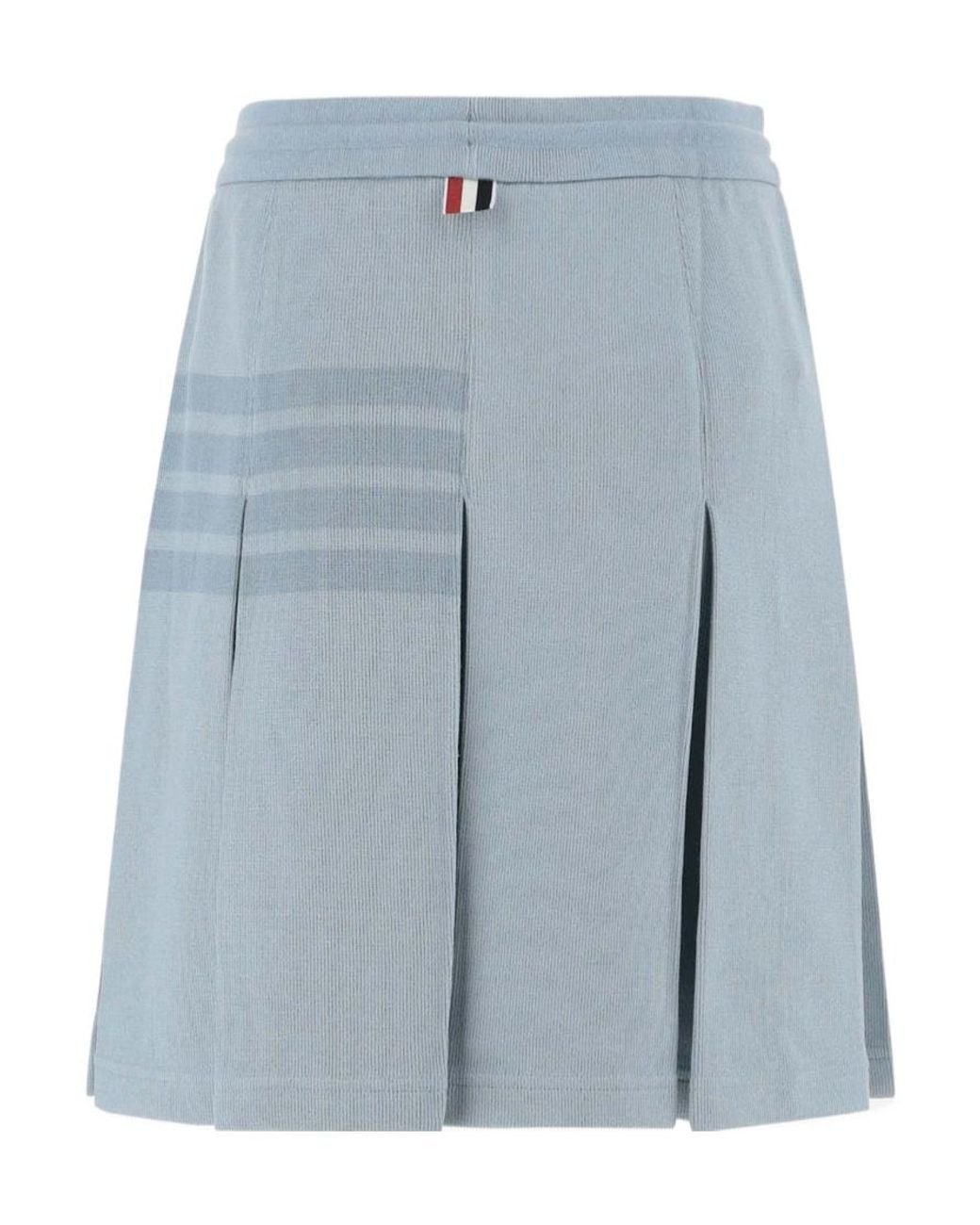 Thom Browne Blue Drawstring Pleated Skirt