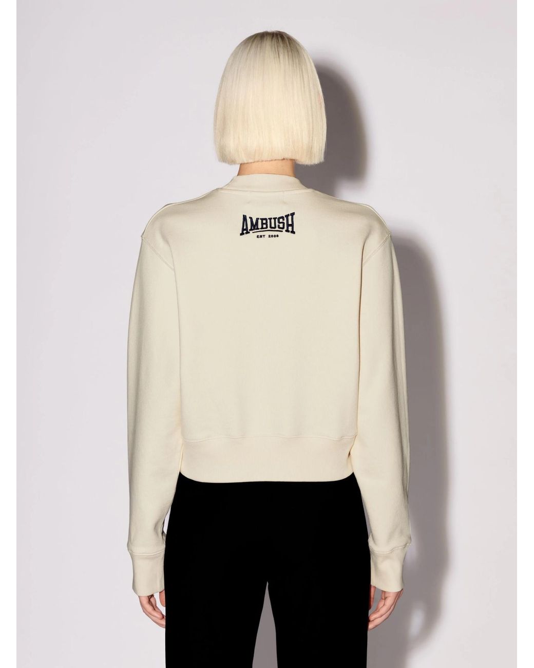 Ambush White Scholarship Cropped Sweatshirt