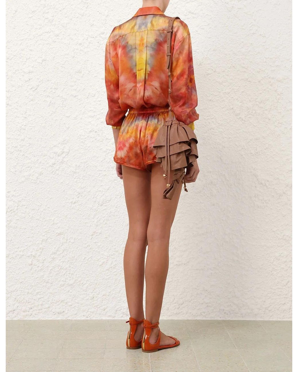Zimmermann Orange Drawstring Shorts