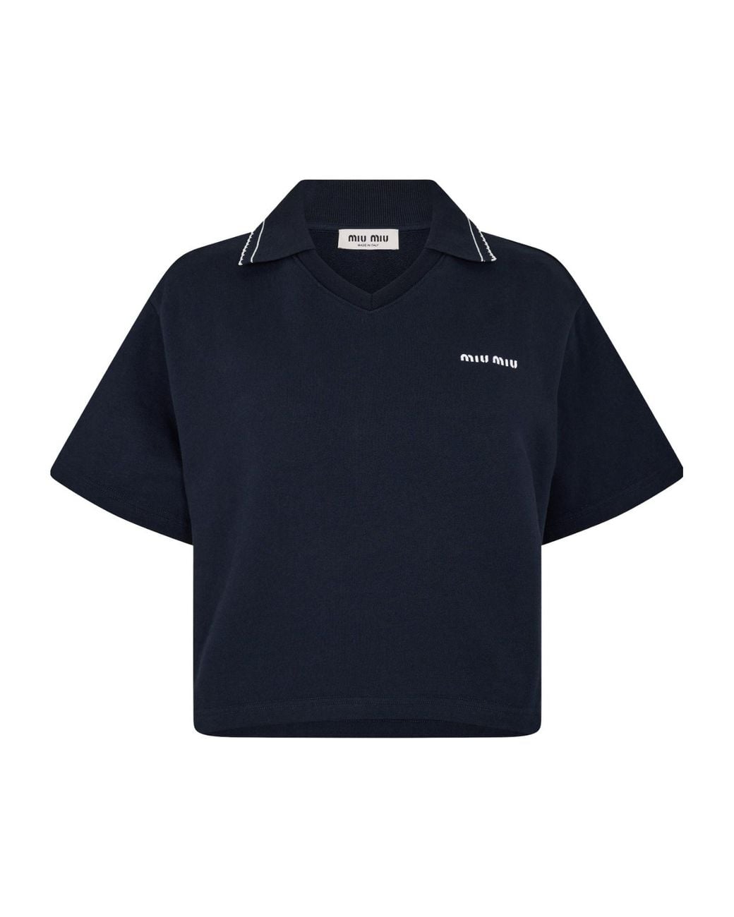 Miu Miu Blue Short Sleeve Polo Top