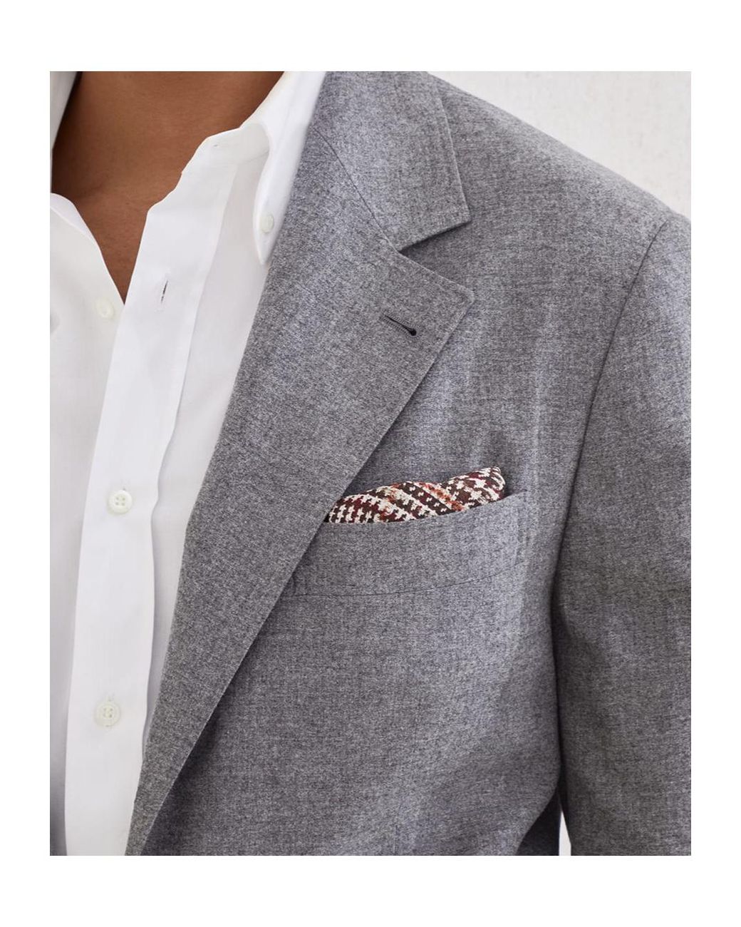 Brunello Cucinelli Gray Flannel Blazer for men