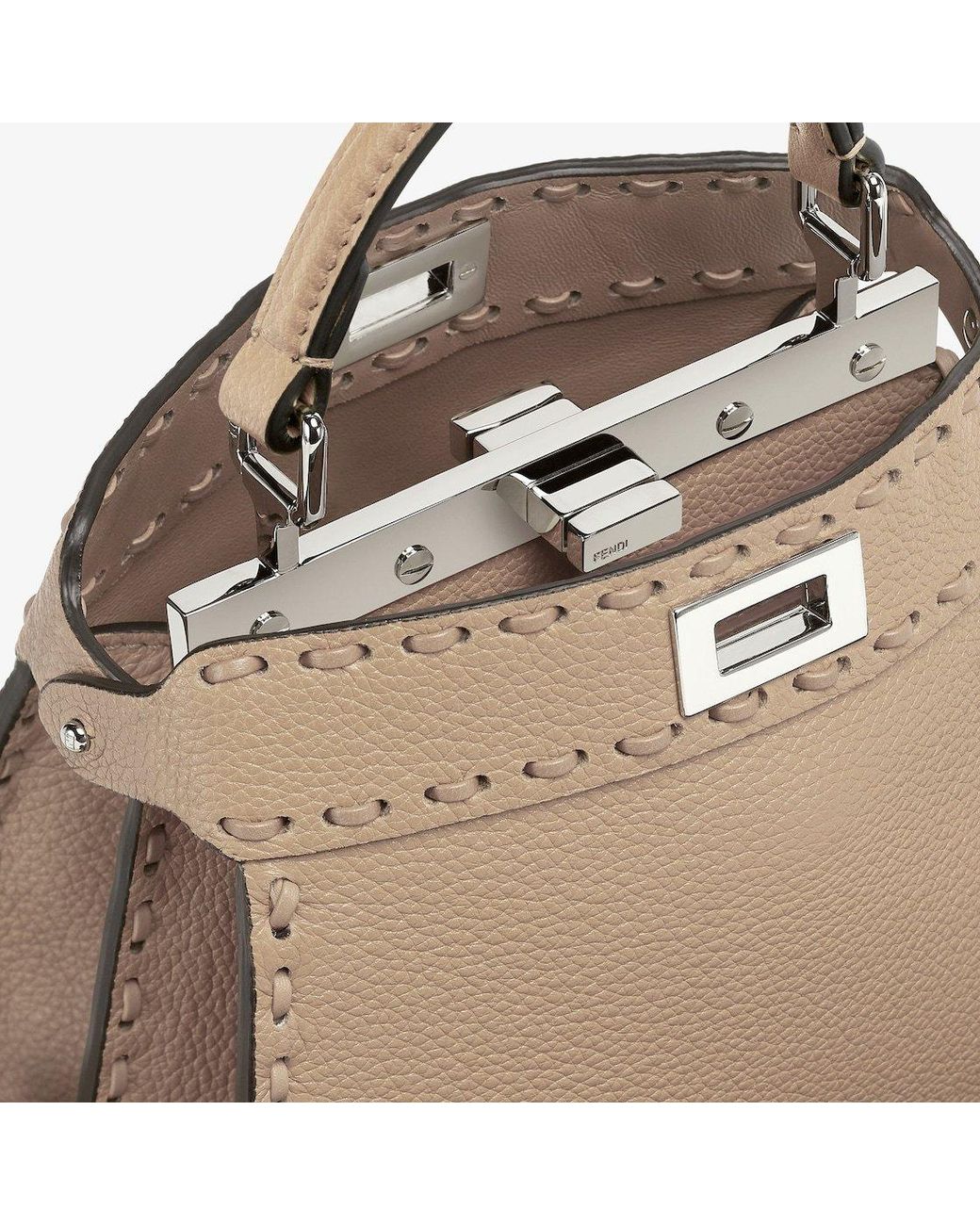 Fendi Natural Dove Selleria Bag With 306 Hand-Sewn Topstitches
