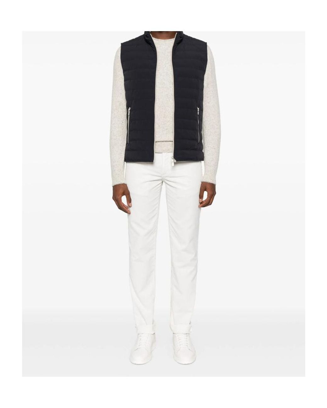 Brunello Cucinelli Blue Quilted Zipped Gilet for men