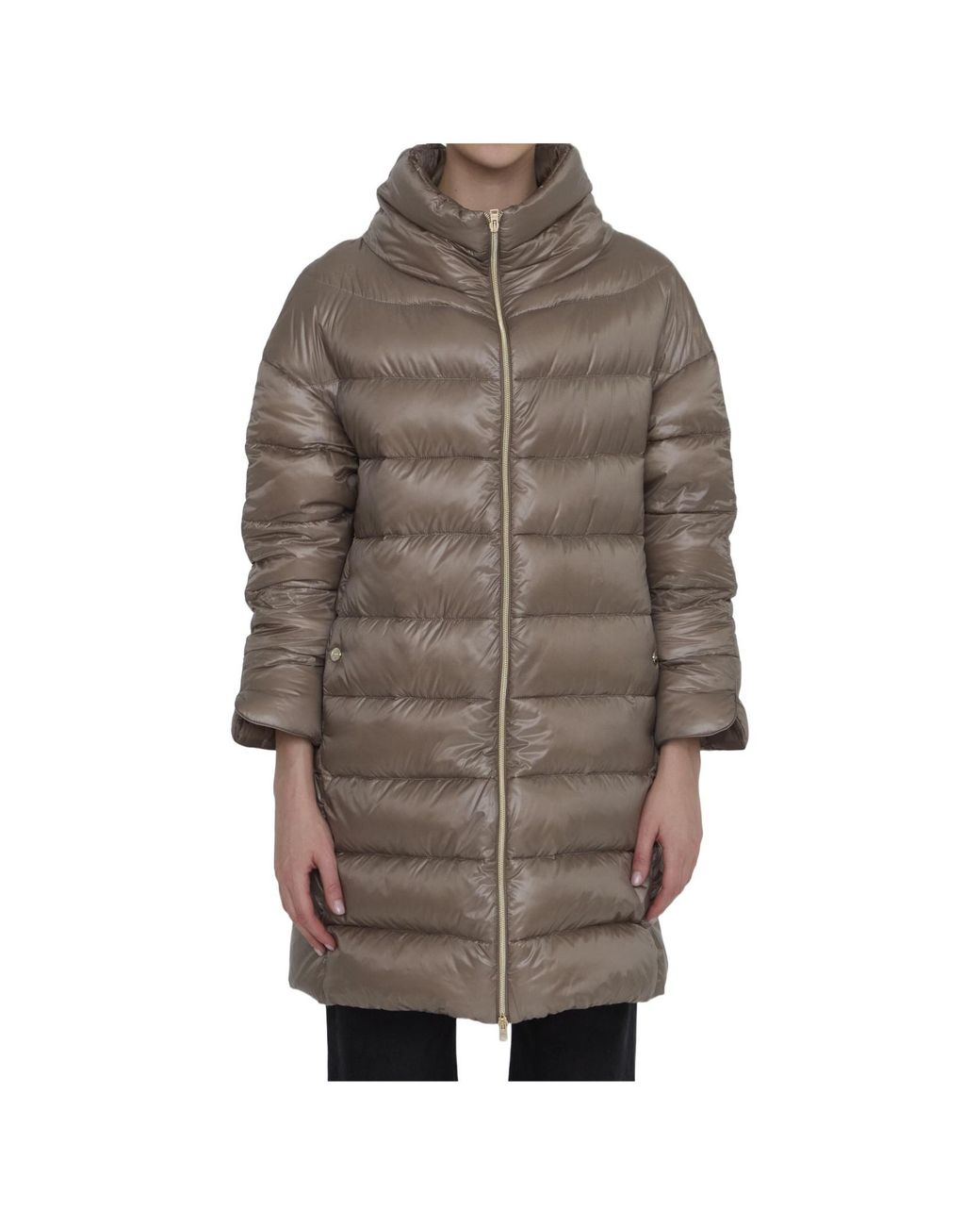 Herno Brown Matilde Zip-Up Padded Coat