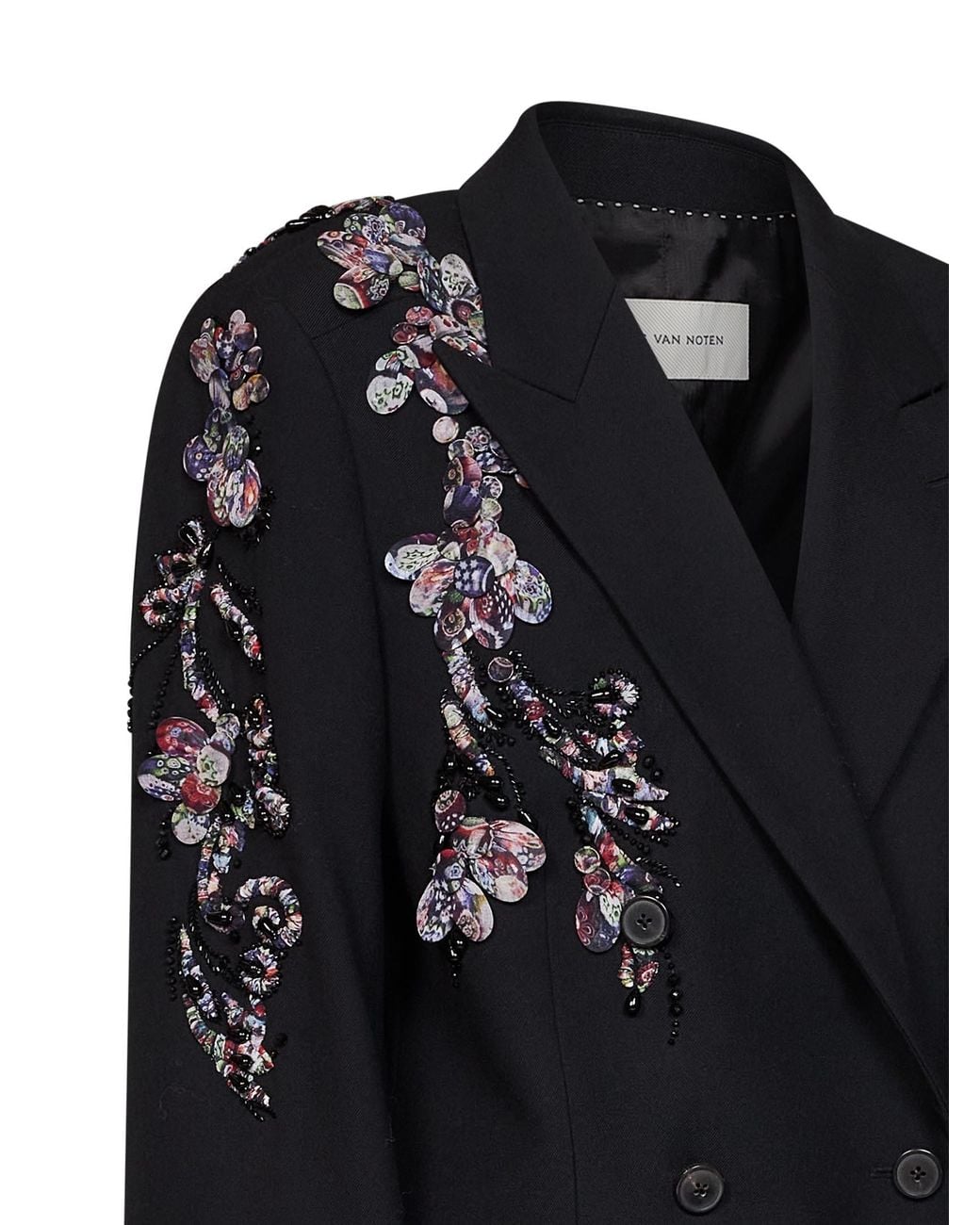 Dries Van Noten Black Double-Breasted Jacket