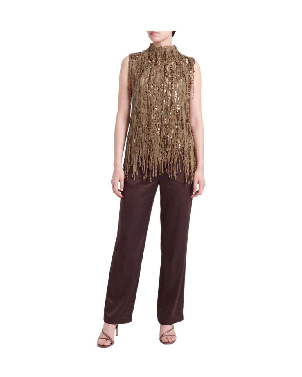 Brunello Cucinelli Green Sleeveless Lace Top
