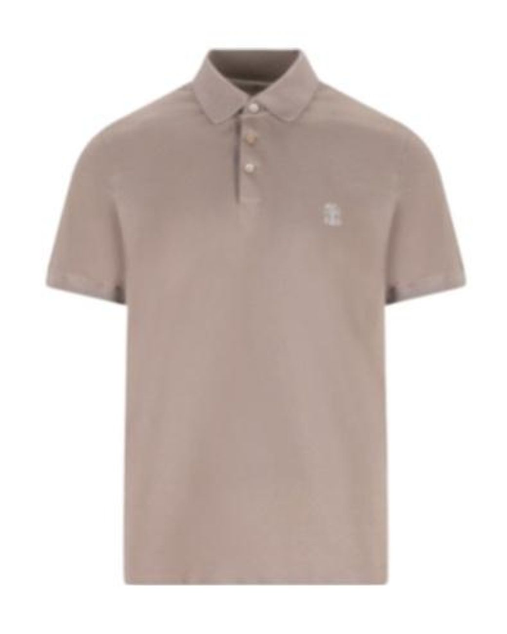 Brunello Cucinelli Multicolor Logo Embroidered Short-Sleeved Polo Shirt for men