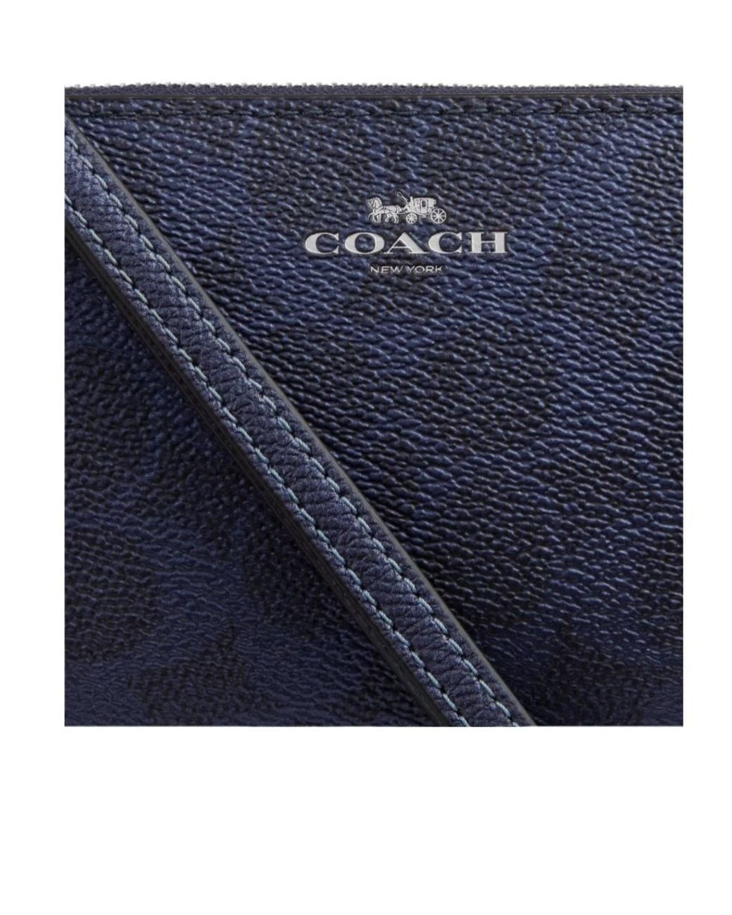 COACH Blue Corner Zip Wristlet