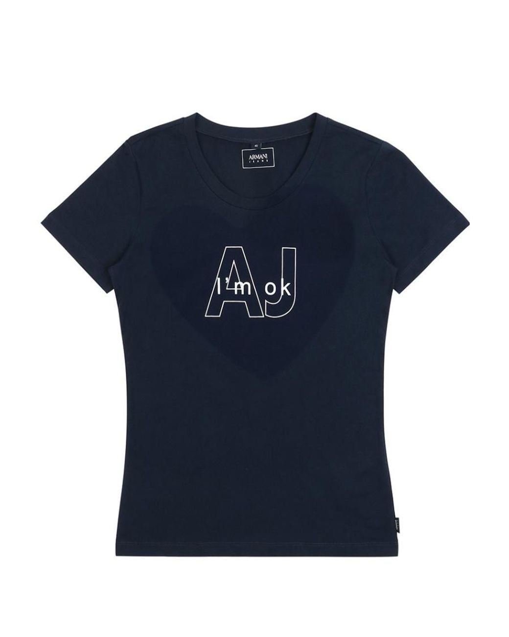 Armani Jeans Blue Printed Pattern T-Shirt