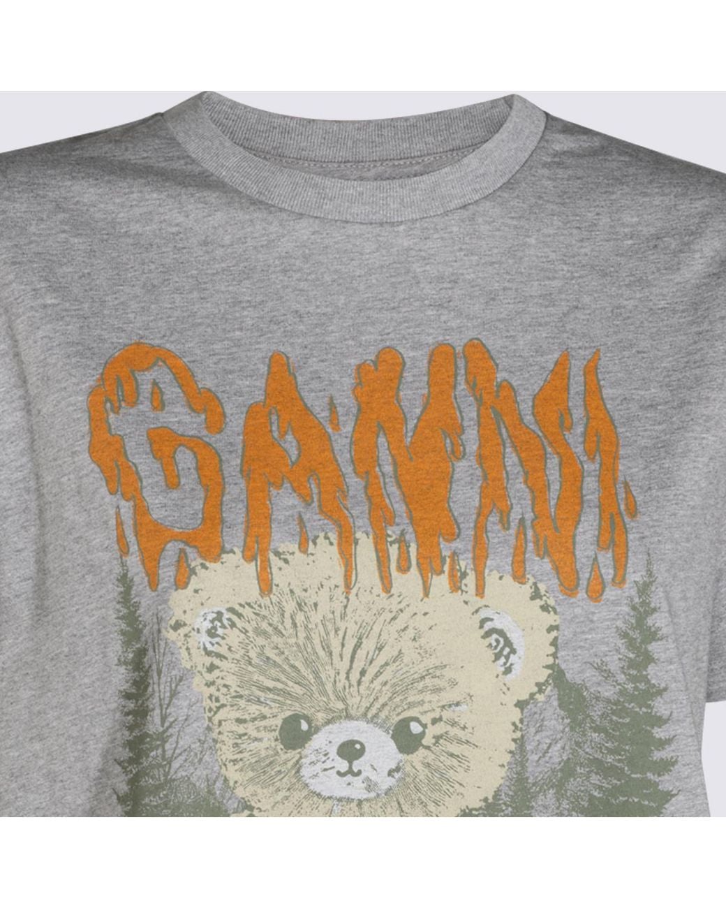 Ganni White Teddy Forest Graphic T-Shirt