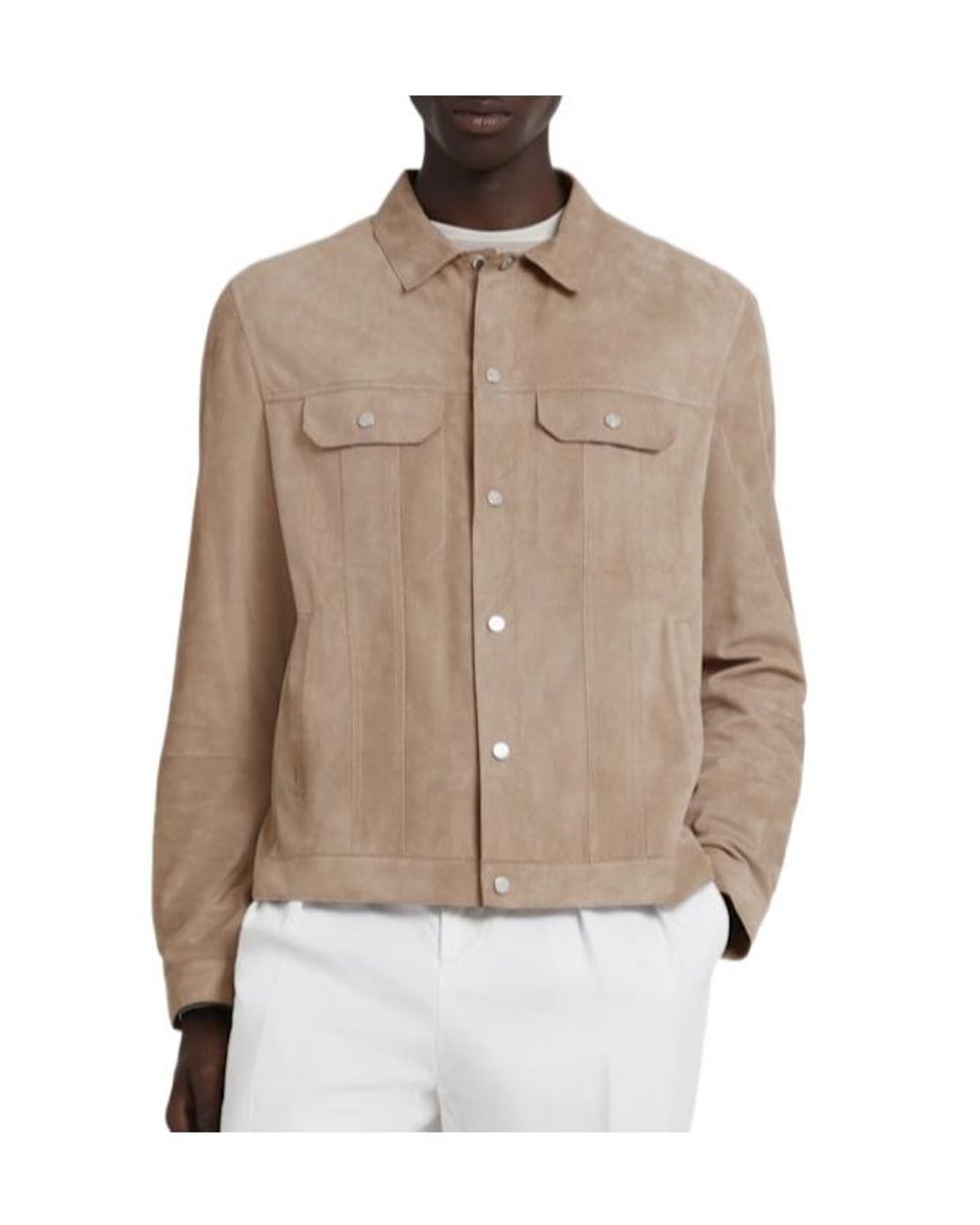 Brunello Cucinelli Natural Leather Shirt Jacket for men