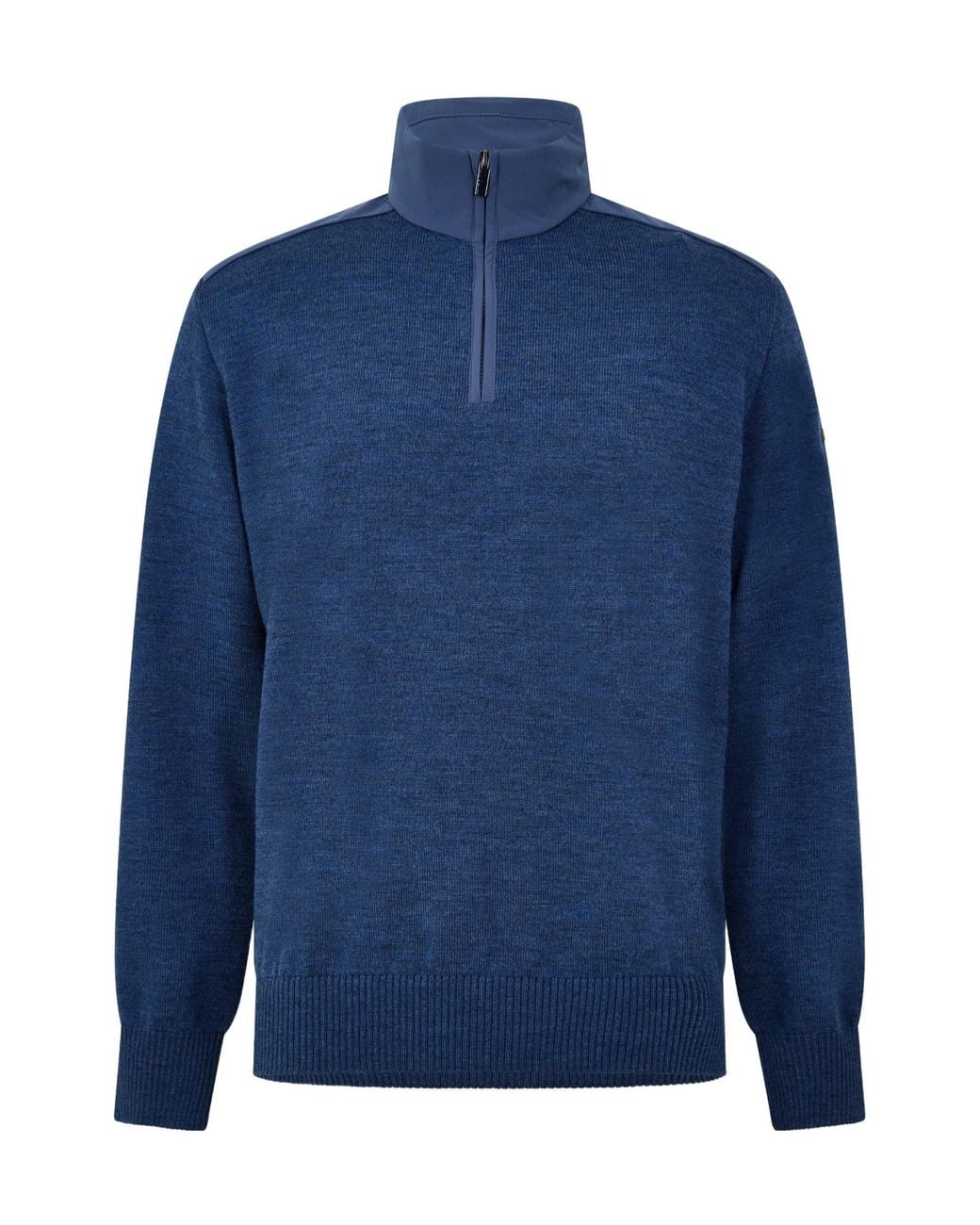 Paul & Shark Blue Quarter-Zip Knit Sweater for men