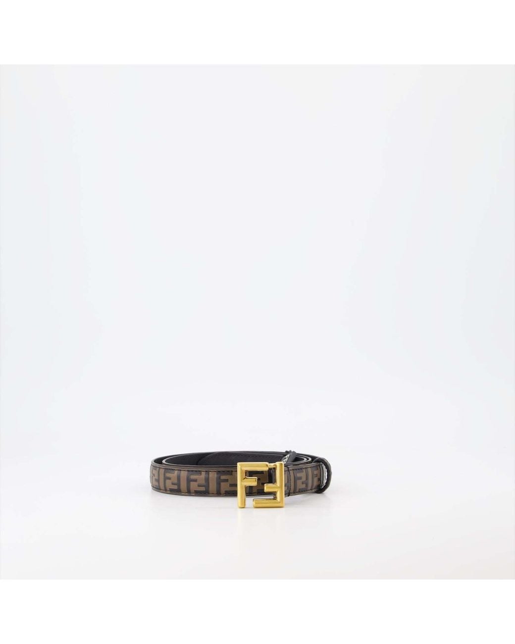 Fendi White Logo Detailed Buckled Belt