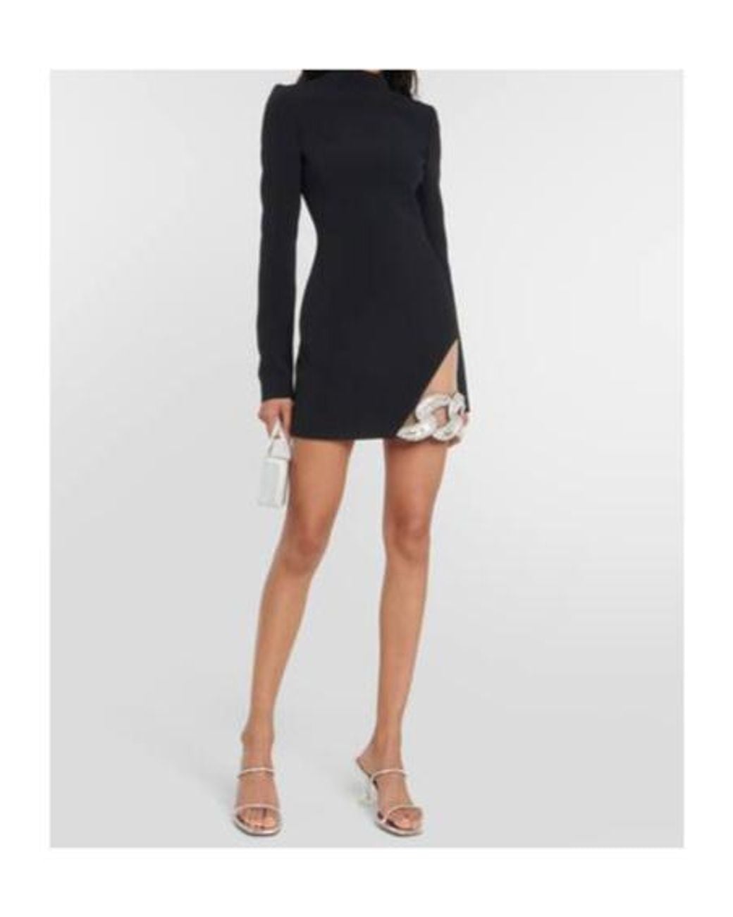 David Koma Black Embellished Bodycon Minidress