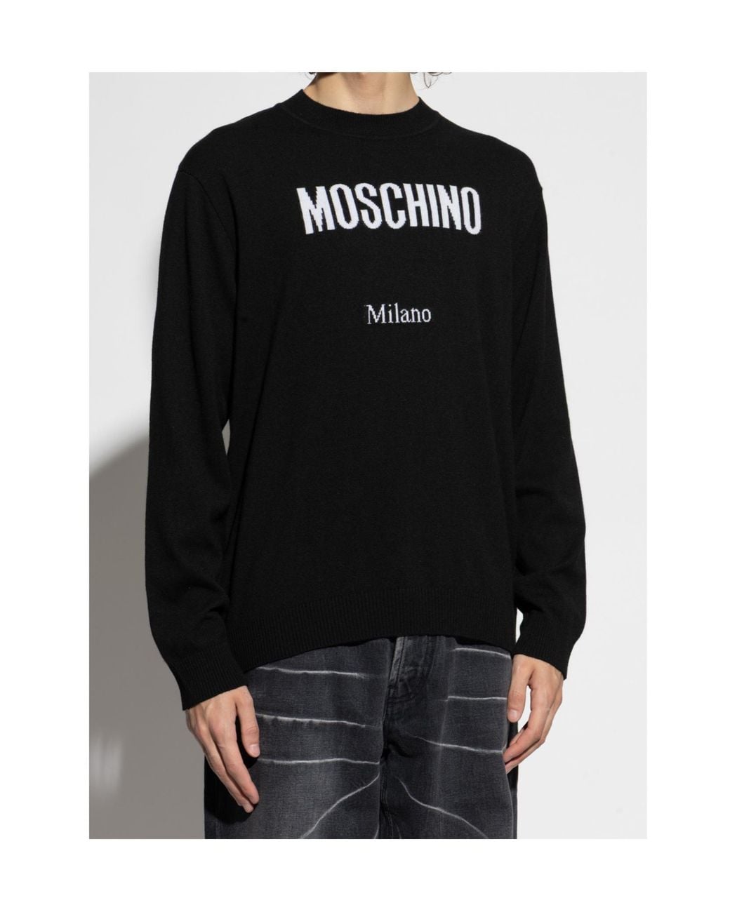 Moschino Black Milano-Logo Sweater for men