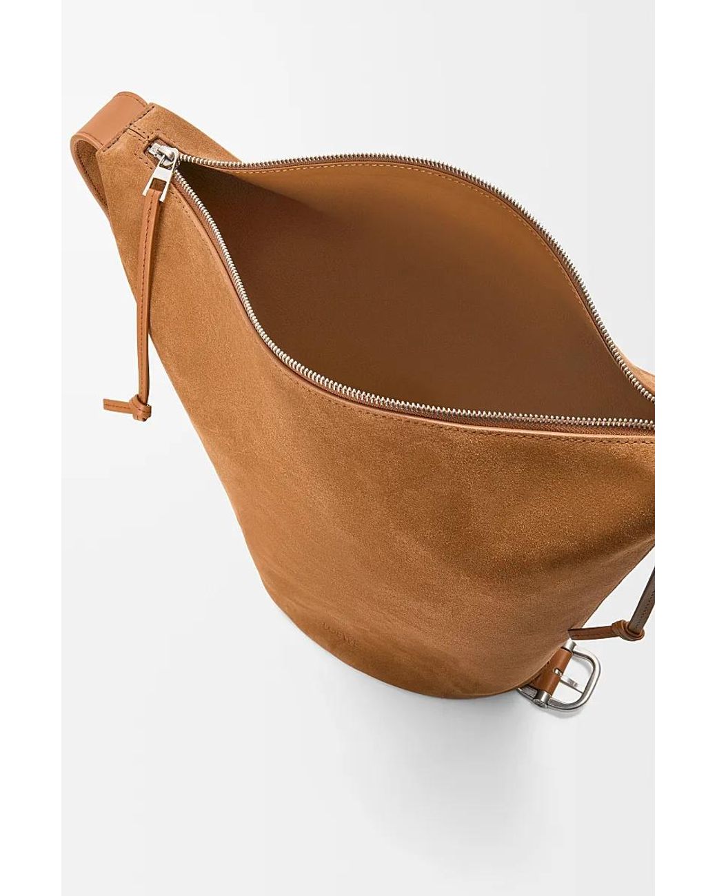 Loewe Brown Loop Buckle-Detail Suede Shoulder Bag for men