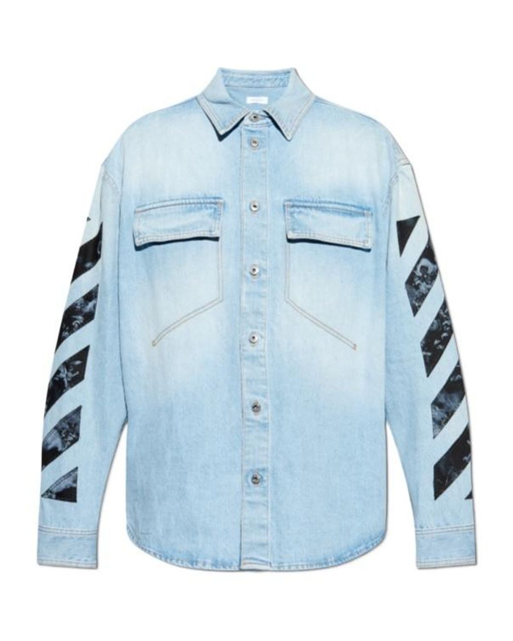 Off-White c/o Virgil Abloh Blue Fresco Button-Up Denim Shirt for men