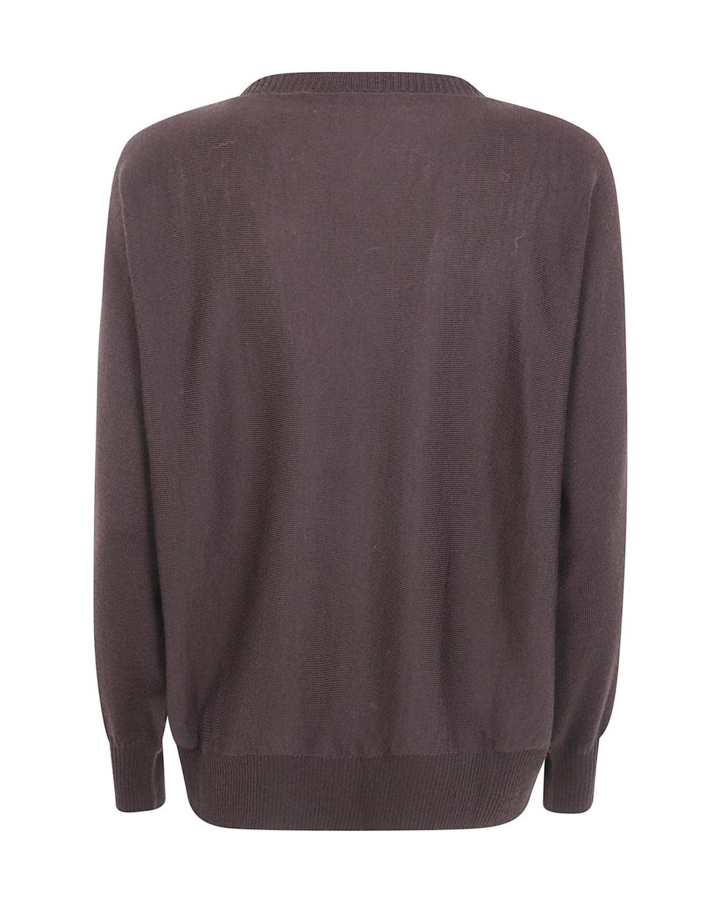 D.exterior Brown Oversized Round Neck Knitted Sweater
