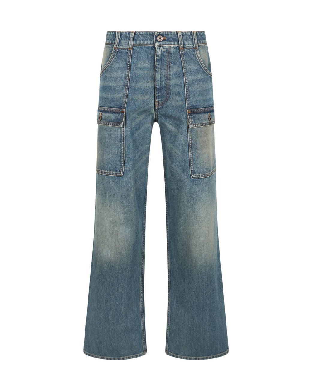 Miu Miu Blue Logo-Patch Denim Jeans