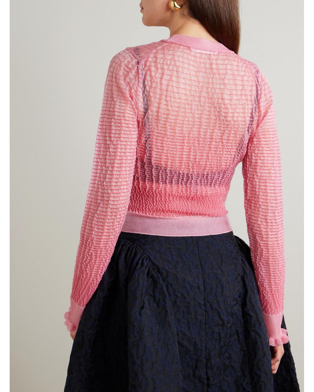 CECILIE BAHNSEN Pink Simple Knit Sweater