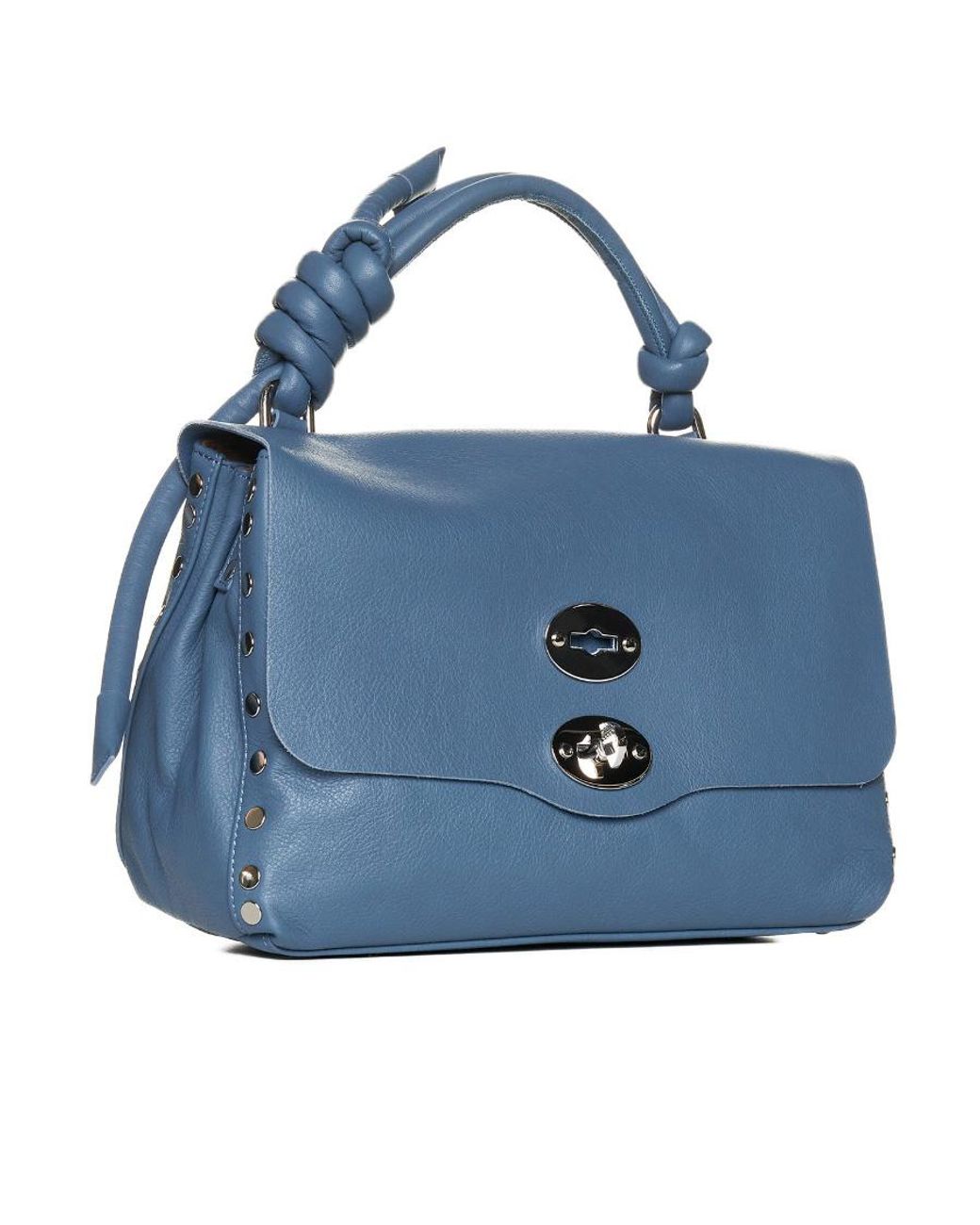 Zanellato Blue Postina Piuma Knot Shoulder Bag